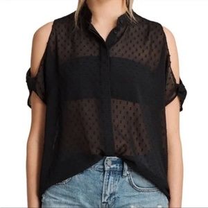 All Saints Irie Cold Shoulder Shirt Size S